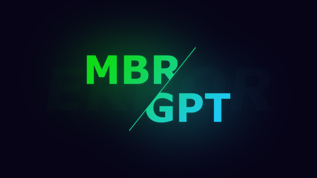 На выбранном диске находится таблица MBR-разделов